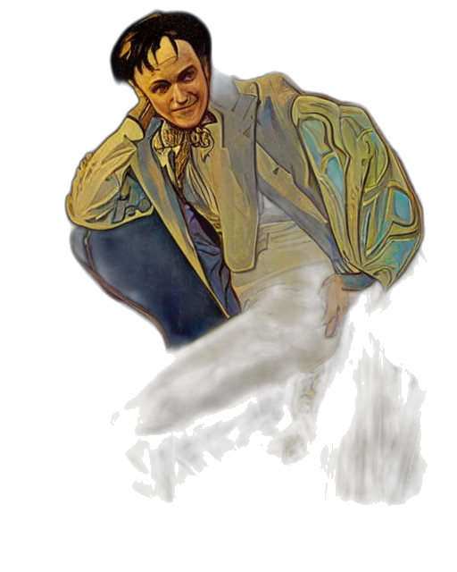 jacket, staff, face, photorealistic, concept art, watercolor, oil painting, blue transparent PNG cut-out