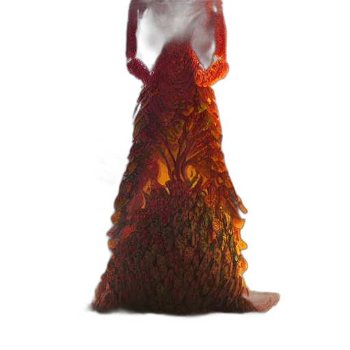 dress, dragon, creature, tree transparent PNG cut-out