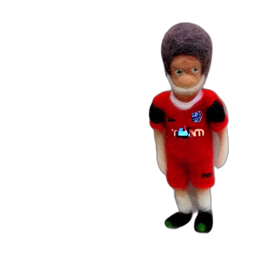 3d render, neymar, needle, felted transparent PNG cut-out