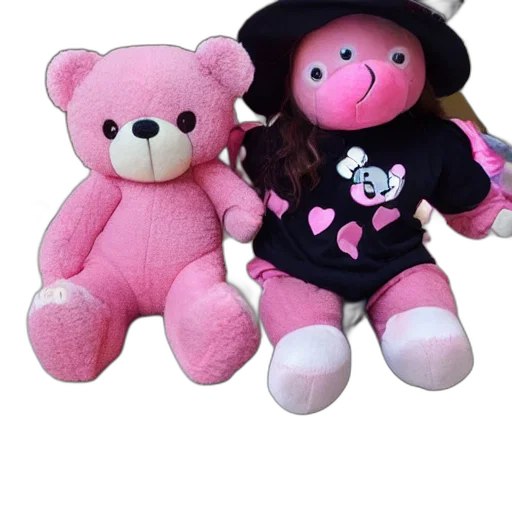 3d render, pink, teddy, bear transparent PNG cut-out