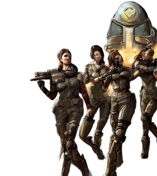 concept art, fallout, concept, art, brunette, female, enclave, officer transparent PNG cut-out