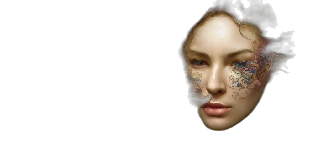 face, mask, jewelry, robot, photorealistic, 3d render, fantasy art, concept art transparent PNG cut-out