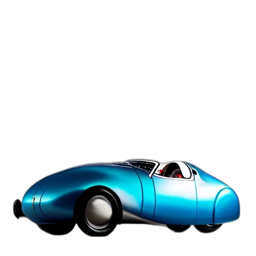 car, 3d render, concept art, photorealistic, cartoon, blue, retro, futuristic transparent PNG cut-out