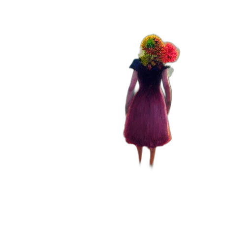dress, flower, crown, creature transparent PNG cut-out