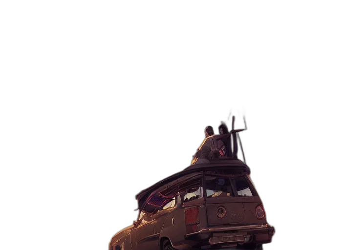 car, umbrella, weapon, furniture, concept art, 3d render, cyberpunk, comic book art transparent PNG cut-out