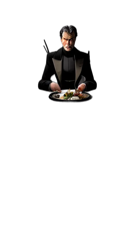 food, staff, robot, face, concept art, 3d render, cartoon, pixel art transparent PNG cut-out