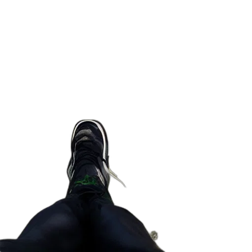 shoes, robot, staff, bottle, 3d render, photorealistic, outer space, green transparent PNG cut-out