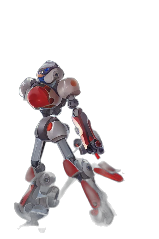 robot, weapon, staff, 3d render transparent PNG cut-out