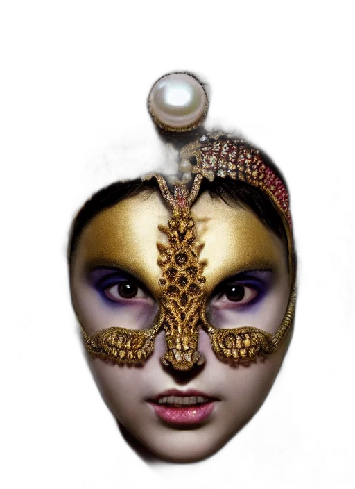 mask, jewelry, crown, face, photorealistic, fantasy art, 3d render, concept art transparent PNG cut-out