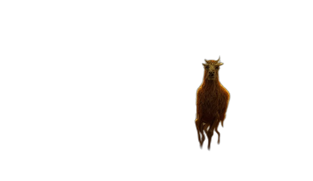 animal, creature, hair, dress, 3d render, concept art, photorealistic, epic transparent PNG cut-out