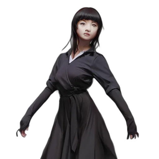 dress, staff, concept art, 3d render transparent PNG cut-out