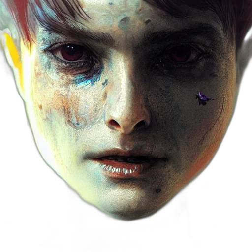 face, mask, robot, creature, photorealistic, fantasy art, concept art, comic book art transparent PNG cut-out