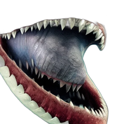 mask, creature, animal, dragon, 3d render, photorealistic, concept art, megalodon transparent PNG cut-out