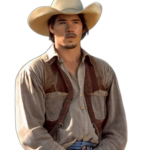 hat, jacket, photorealistic, oil painting transparent PNG cut-out