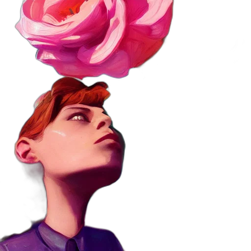 hat, crown, flower, umbrella, concept art, vaporwave, watercolor, photorealistic transparent PNG cut-out