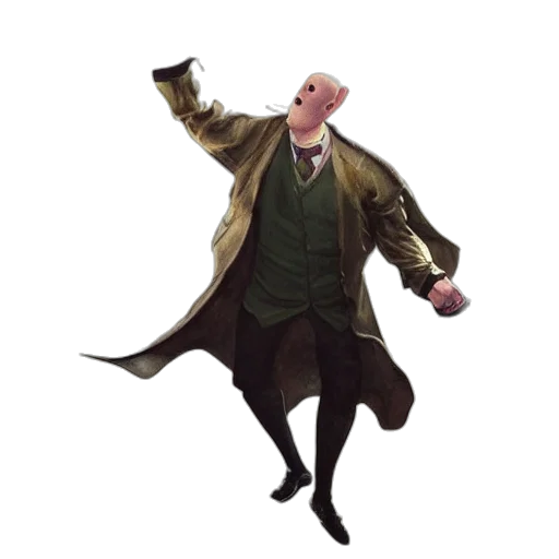 jacket, staff, concept art, 3d render transparent PNG cut-out
