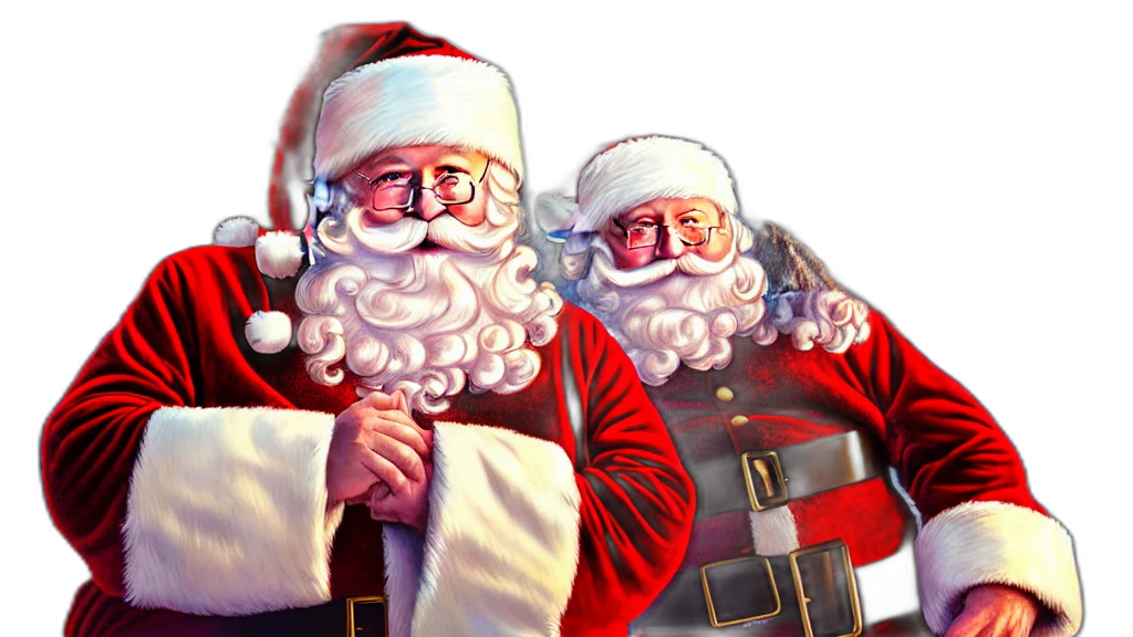 3d render, photorealistic, santa, claus transparent PNG cut-out