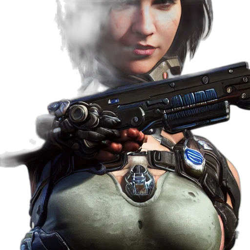 weapon, face, robot, concept art transparent PNG cut-out