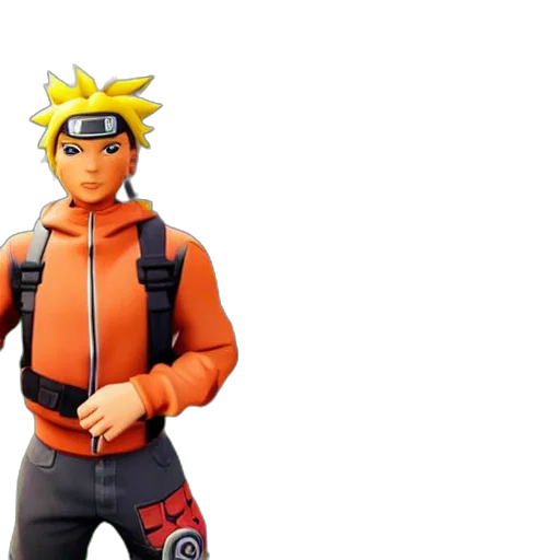 jacket, weapon, 3d render, concept art, anime, fortnite, naruto transparent PNG cut-out