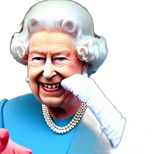 crown, queen, england, making, rude, gesture, lifting, her transparent PNG cut-out