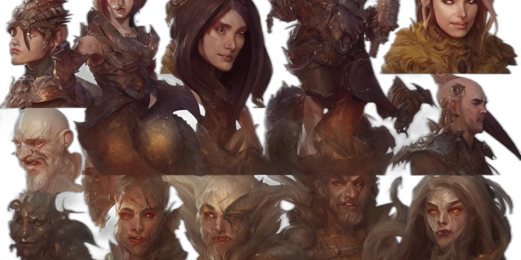 face, concept art, fantasy art, comic book art, photorealistic, earth tones, dark, dungeons transparent PNG cut-out