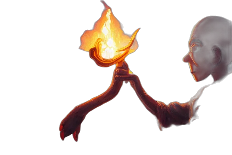 staff, mask, weapon, creature, concept art, fantasy art, 3d render, pixel art transparent PNG cut-out