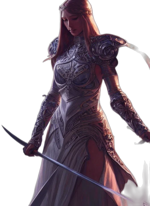 sword, staff, weapon, dress, fantasy art, concept art, comic book art, 3d render transparent PNG cut-out