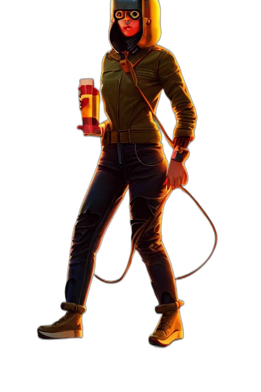 jacket, bottle, staff, weapon transparent PNG cut-out