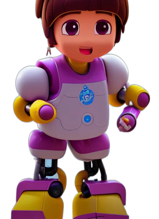 robot, staff, 3d render, concept art transparent PNG cut-out