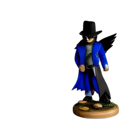 hat, staff, 3d render, concept art, pixel art, fantasy art, blue, peacemaker transparent PNG cut-out