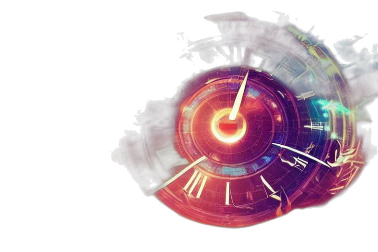 concept art, cyberpunk, time, moving transparent PNG cut-out