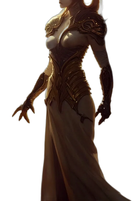 dress, staff, concept art, fantasy art transparent PNG cut-out