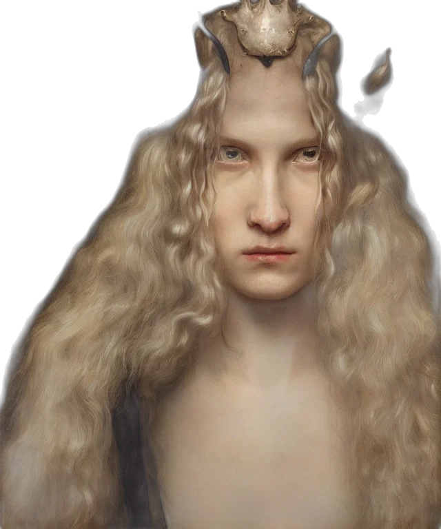 hair, dragon, face, crown transparent PNG cut-out