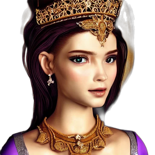 crown, jewelry, face, fantasy art transparent PNG cut-out