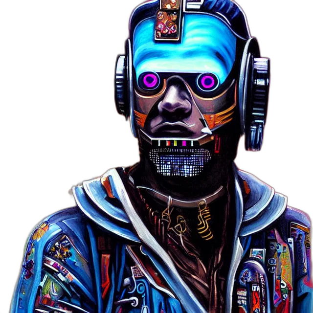 robot, mask, face, jacket, cyberpunk, concept art, comic book art, vaporwave transparent PNG cut-out