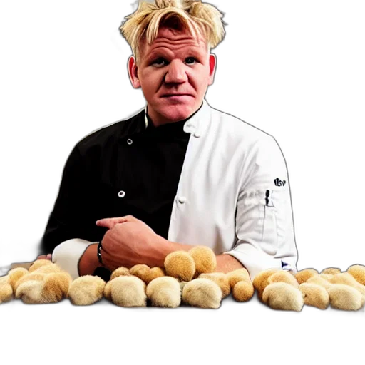 food, hair, staff, jacket, photorealistic, chef, gordon, ramsay transparent PNG cut-out