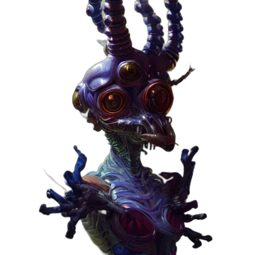 dragon, creature, mask, staff transparent PNG cut-out