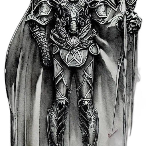 sword, dragon, staff, fantasy art, concept art, comic book art, pencil sketch, monochrome transparent PNG cut-out
