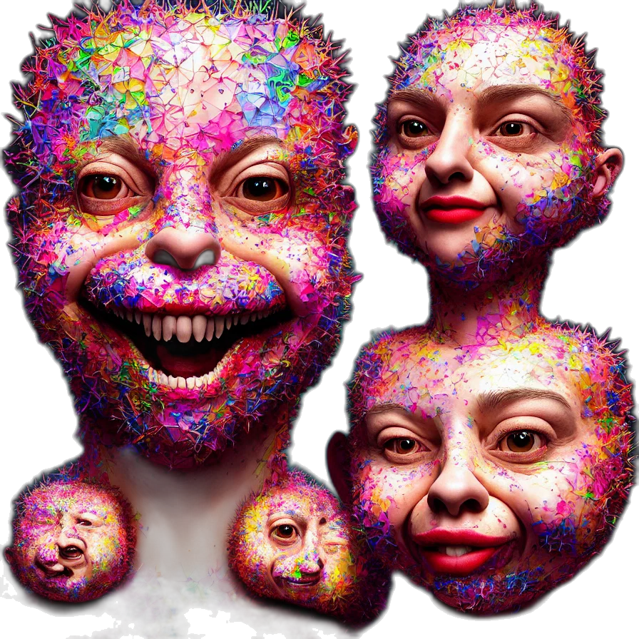 mask, face, creature, 3d render transparent PNG cut-out