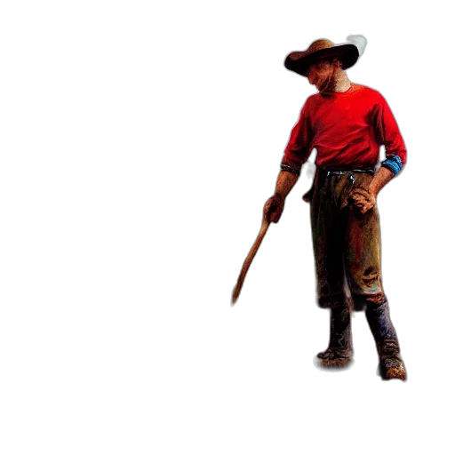 staff, hat, weapon, jacket, concept art, 3d render, photorealistic, pixel art transparent PNG cut-out