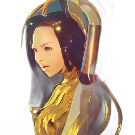 robot, face, mask, dress, concept art, fantasy art, cyberpunk, anime transparent PNG cut-out