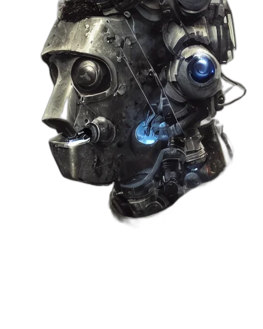 robot, mask, face, cyberpunk transparent PNG cut-out