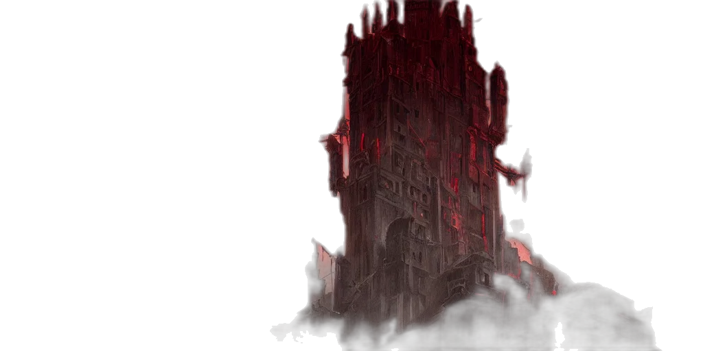 concept art, fantasy art, watercolor, comic book art, fog, fire, red, grimdark transparent PNG cut-out