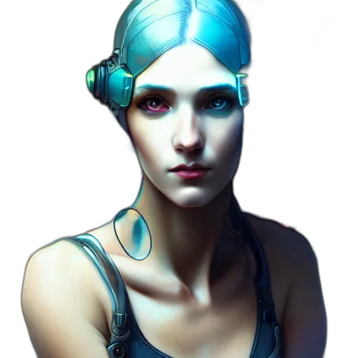 face, mask, staff, jewelry, concept art, cyberpunk, fantasy art, photorealistic transparent PNG cut-out