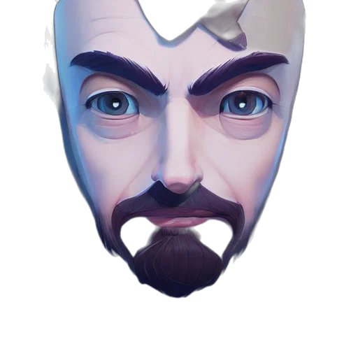 mask, face, crown, robot, concept art, fantasy art, pixel art, comic book art transparent PNG cut-out