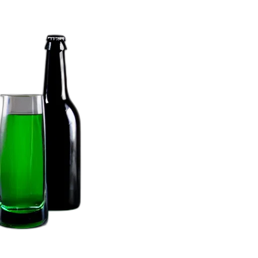 bottle, 3d render, photorealistic, green transparent PNG cut-out