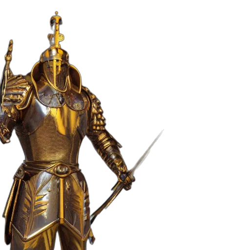 sword, staff, weapon, concept art, fantasy art, 3d render, golden, statue transparent PNG cut-out