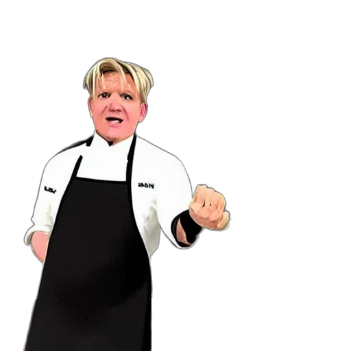 staff, food, cartoon, photorealistic, concept art, 3d render, chef, gordon transparent PNG cut-out