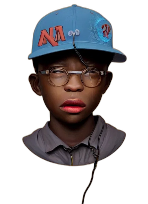 hat, face, mask, staff, photorealistic, 3d render, cartoon, concept art transparent PNG cut-out