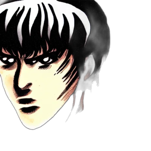 face, mask, creature, hair, anime, comic book art, concept art, cartoon transparent PNG cut-out